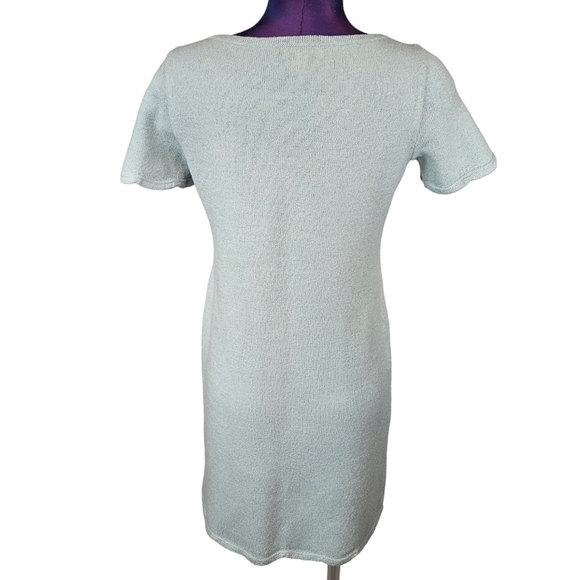 St. John Collection Light Aqua Santana Knit Wool Sheath Dress Size 6 Women's T22 - Picture 6 of 9